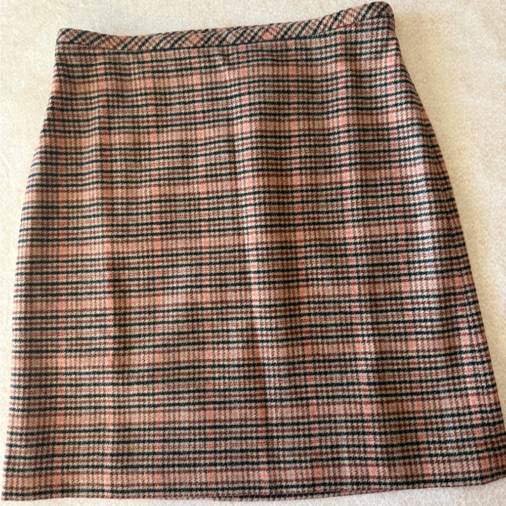 Talbots Pink and Black Plaid Mini Skirt